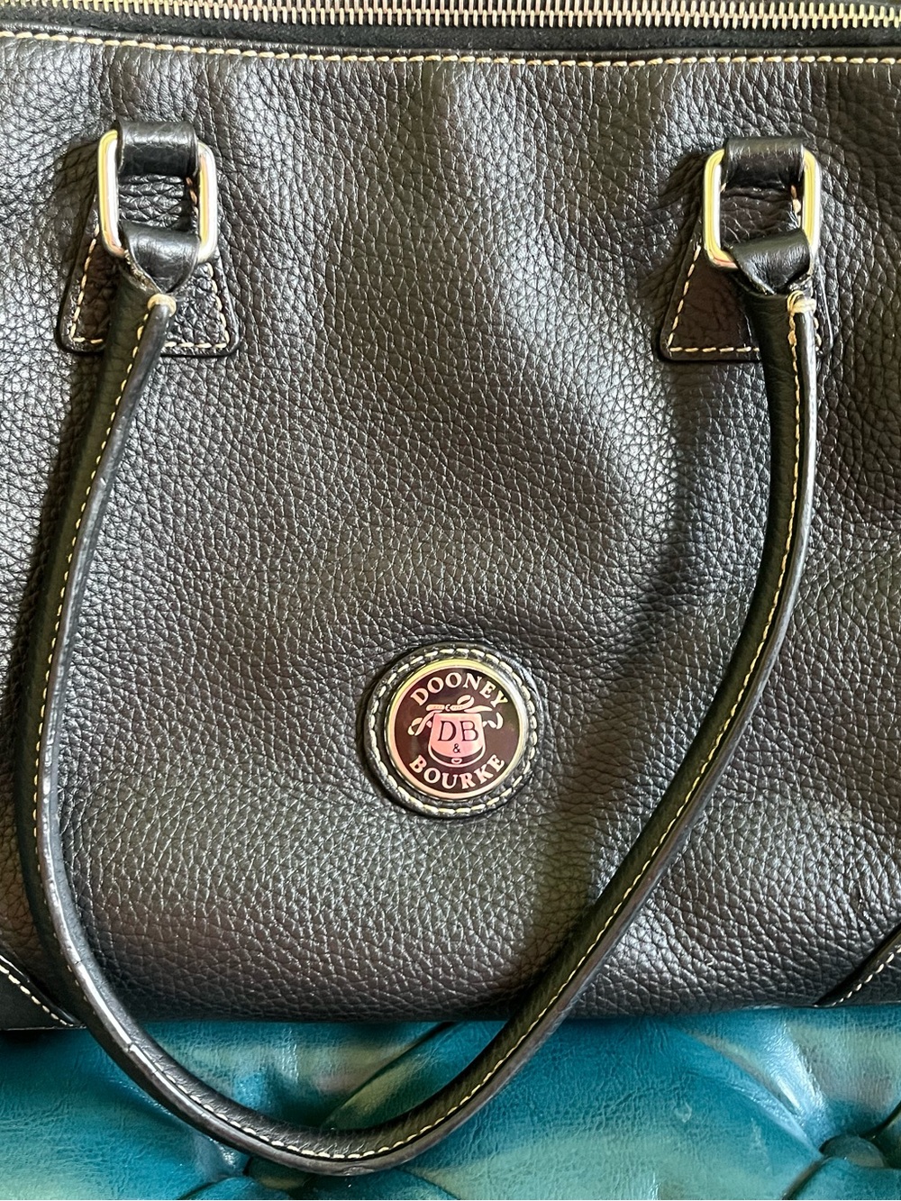 Dooney & Bourke Black Pebbled Leather Satchel - Picture 5 of 7